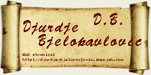 Đurđe Bjelopavlović vizit kartica